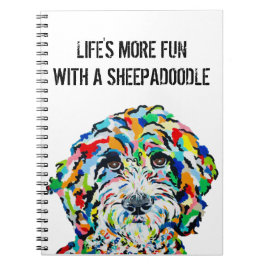 Sheepadoodle Dog Notebook 6,5" x 8,75" Notizblock