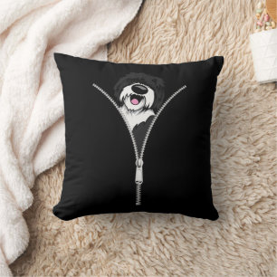 Sheepadoodle Dog Zipper Funny Puppy Downer Kissen