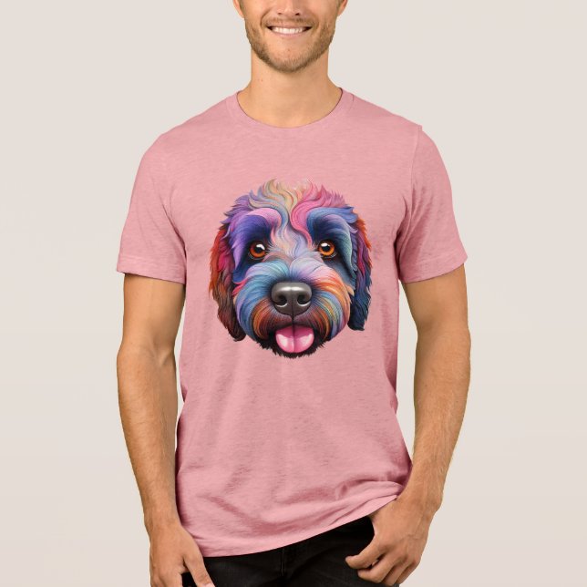 Sheepadoodle-Lächeln Tri-Blend Shirt (Vorderseite)