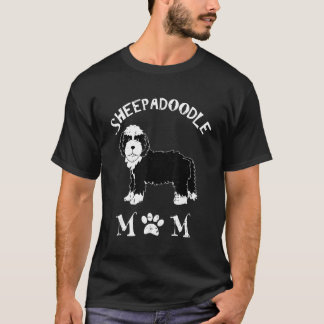 Sheepadoodle Mama Welpen Niedliches Tier Tierhund T-Shirt