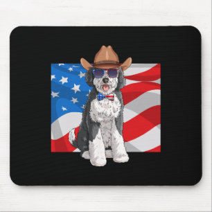Sheepadoodle Patriotic Merica 4. Juli Amerikaner Mousepad