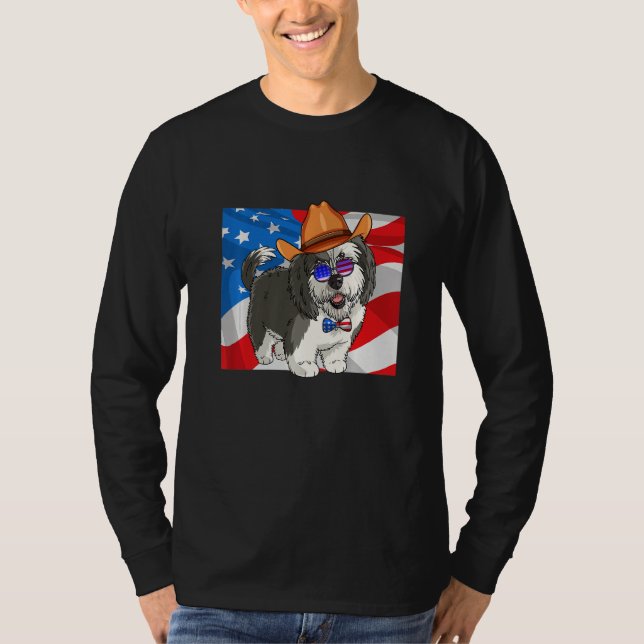 Sheepadoodle Patriotic Merica 4th Of July American T-Shirt (Vorderseite)