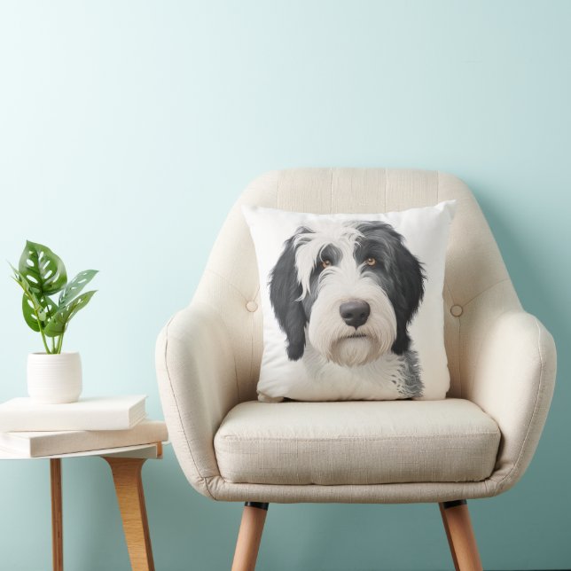 Sheepadoodle Throw Kissen (Stuhl )