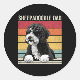 Sheepadoodle-Vater Runder Aufkleber