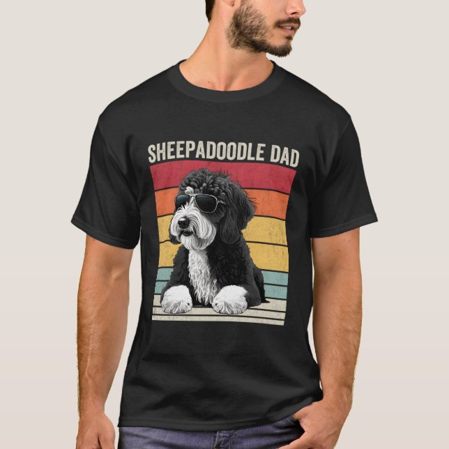 Sheepadoodle-Vater T-Shirt (Vorderseite)