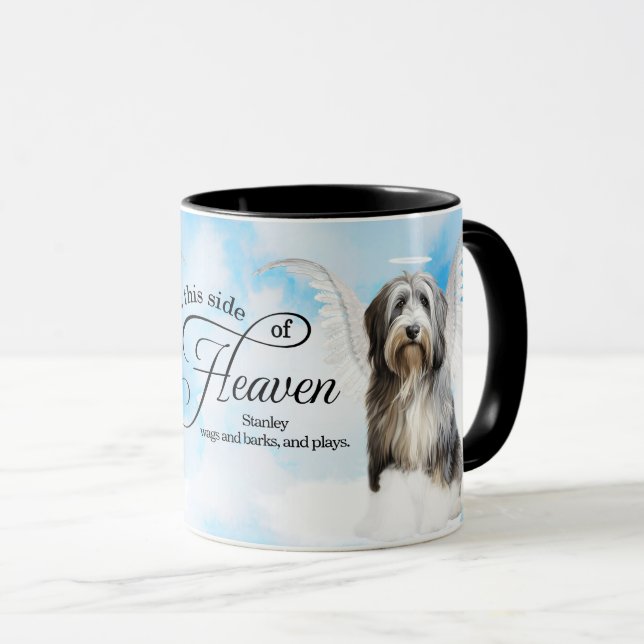 Sheepdog Angel in Heaven Personalized Memorial Tasse (VorderseiteRechts)