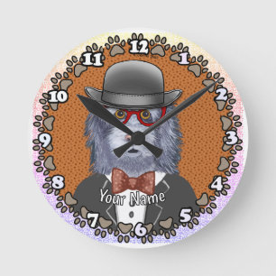 SheepDog-Brille Runde Wanduhr