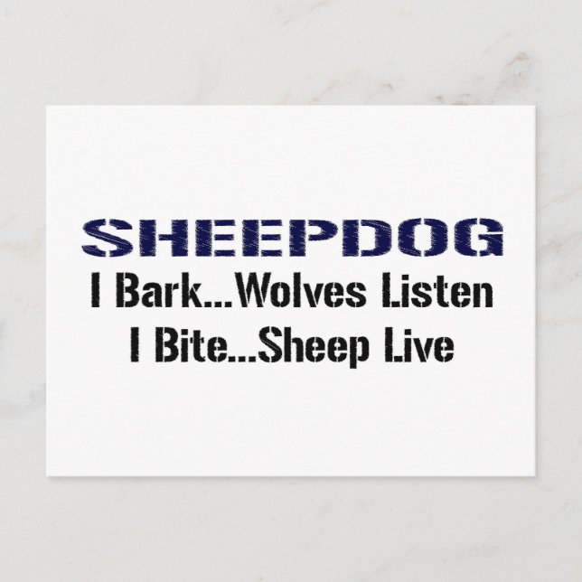 Sheepdog Postkarte (Vorderseite)