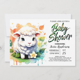 Sheepish Wonder Lamb Girl Babydusche Einladung