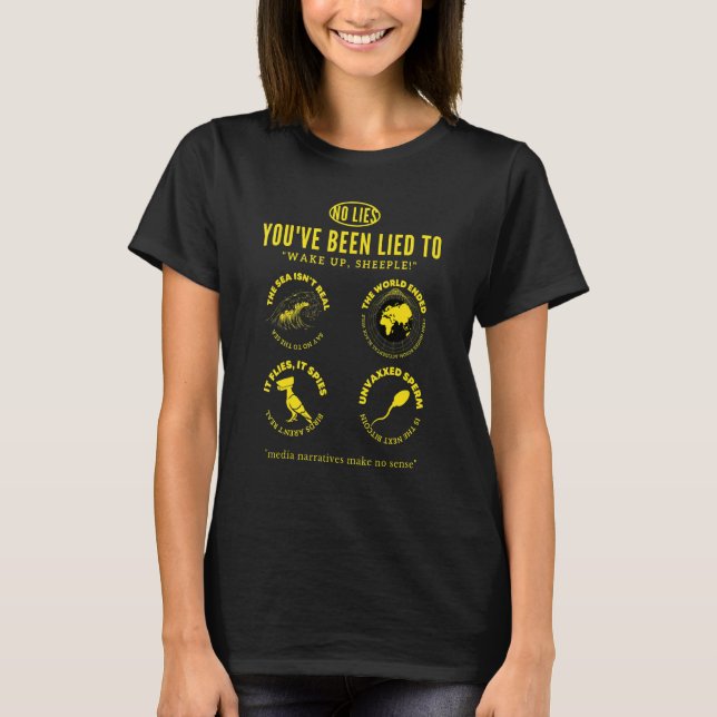 Sheeple Lies Verschwörung T-Shirt (Vorderseite)