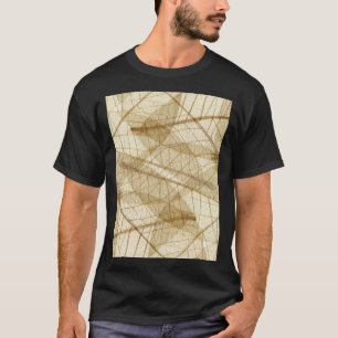 Sheer Cream Beige Lace Blätter T-Shirt