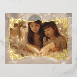 Sheer Floral Lace Holiday Post Card Folien Feiertagspostkarte