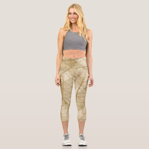 Sheer Lace Blätter Capri Leggings