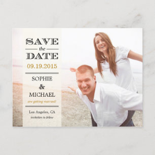 Sheer Overlay Save the Date Postkarte - Creme
