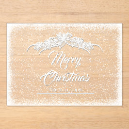 Sheer Poinsettia Lace Acrylic Holiday Card Acryleinladungen