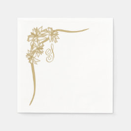 Sheer Poinsettia Lace Monogramat Serviette