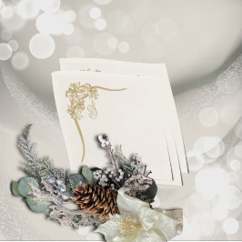 Sheer Poinsettia Lace Monogramat Serviette