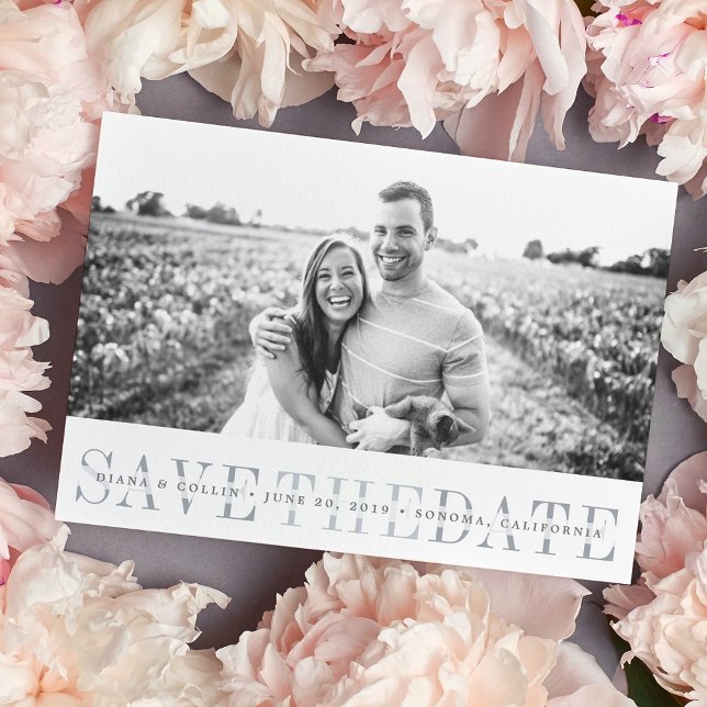 Sheer Stripe | Save the Date Fotokarte (Von Creator hochgeladen)