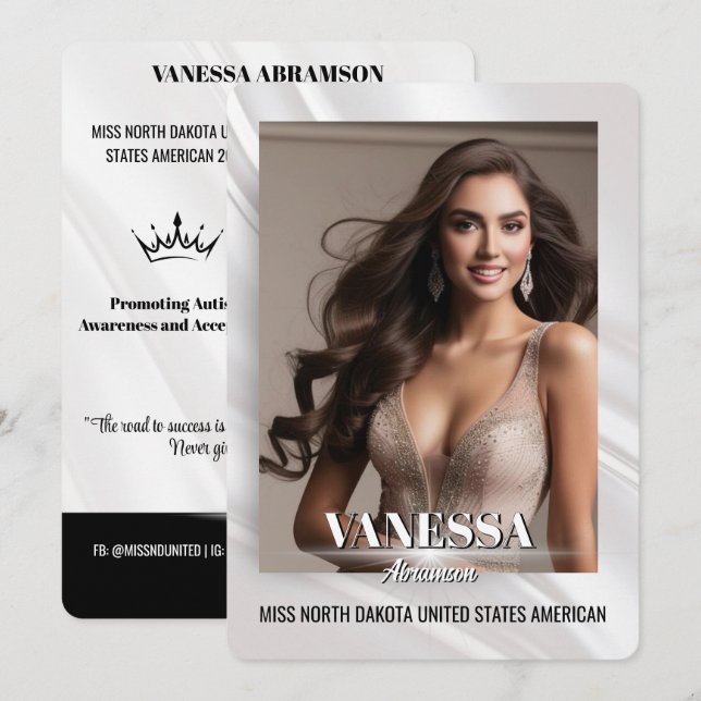 Sheer Sunburst Pageant Autograph Card Feiertagskarte (Vorne/Hinten)