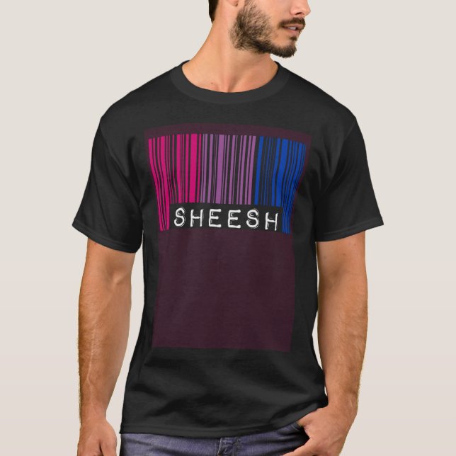 Sheesh Barcode Bisexual Stolperflagge ästhetischer T-Shirt (Vorderseite)