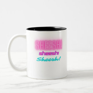 Sheesh - Die lustige Art, Unglauben auszudrücken Zweifarbige Tasse