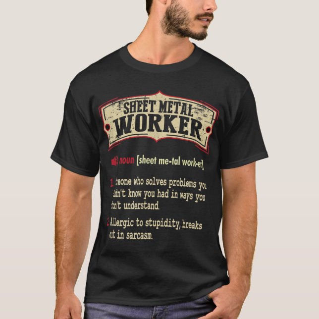 Sheet Metal Worker Dictionary Sarcastic T-Shirt (Vorderseite)