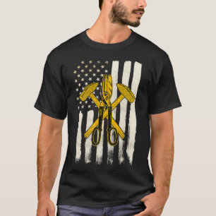 Sheet Metal Worker Gifts Funny Patriotic American  T-Shirt