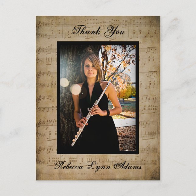 Sheet Music Abschluss Vielen Dank - Post Card Postkarte (Vorderseite)