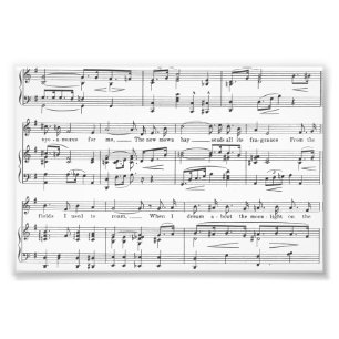 Sheet Music Black and White Pattern Fotodruck