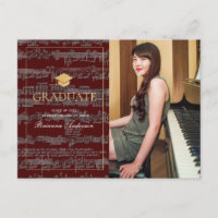 Sheet Music Burgundy Foto Abschluss Ankündigung