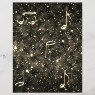 Sheet Music Collage Gold Black Scrapbooking