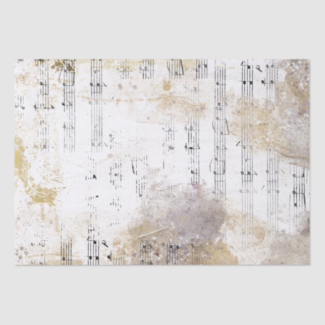Sheet Music Gold Silver Musiknoten Entwürfe Idee Seidenpapier (Vorderseite)