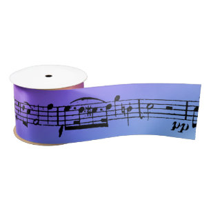 Sheet Music Holographic Rainbow Satinband