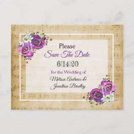 Sheet Music Lila Rose Save the Date Postkarte