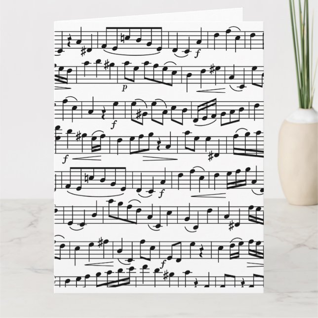 Sheet Music Notes Greeting Card Karte (Vorderseite)