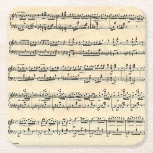 Sheet Music Rechteckiger Pappuntersetzer