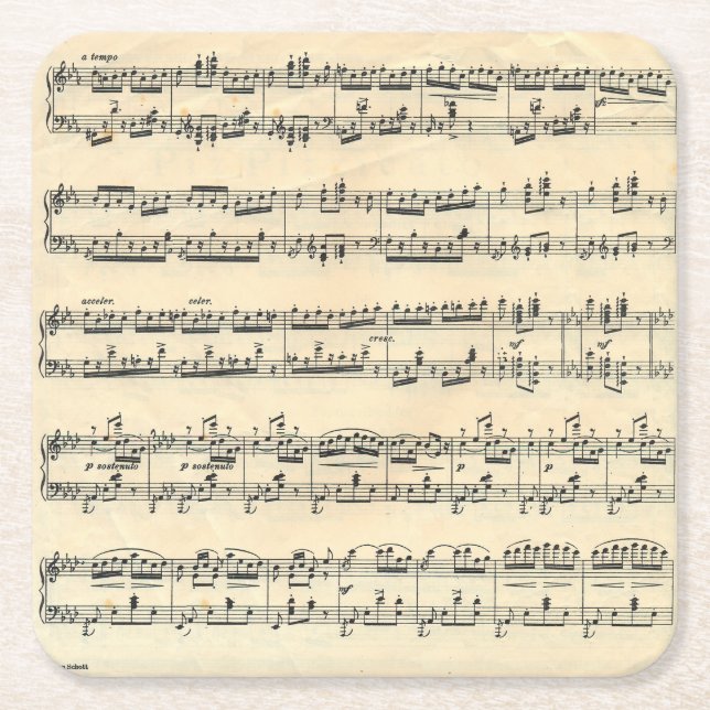 Sheet Music Rechteckiger Pappuntersetzer (Vorderseite)
