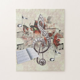 Sheet Music & Rose Silver Musiknoten Puzzle
