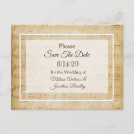 Sheet Music Save the Date Postcard Ankündigungspostkarte