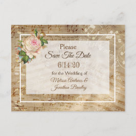 Sheet Music Save the Date Postcard Ankündigungspostkarte