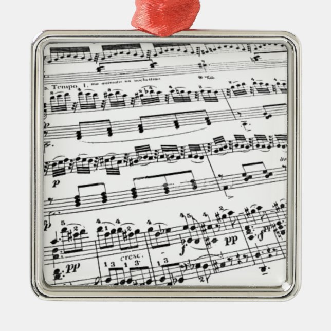 Sheet Music Silbernes Ornament (Vorne)