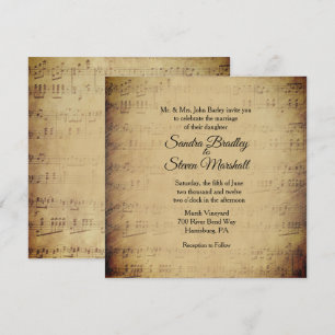 Sheet Music Theme Wedding Einladung