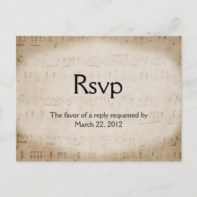 Sheet Music UAWG Dinner Choice Einladungspostkarte (Vorderseite)