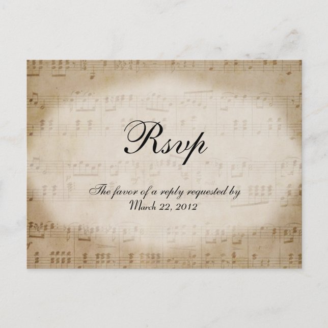 Sheet Music UAWG Dinner Choice Postcard Einladungspostkarte (Vorderseite)