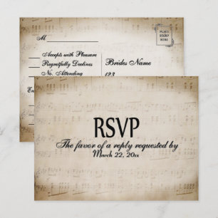 Sheet Music UAWG Dinner Choice Postcard Einladungspostkarte