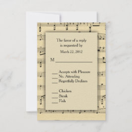 Sheet Music UAWG with Menu Choice RSVP Karte
