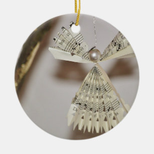 Sheet Musiknotens Weihnachtsangel Pearl Keramik Ornament