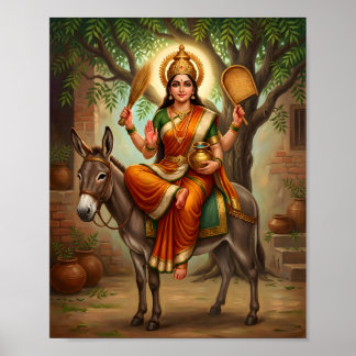 Sheetla Mata Hinduistische Andachtswandposter Poster