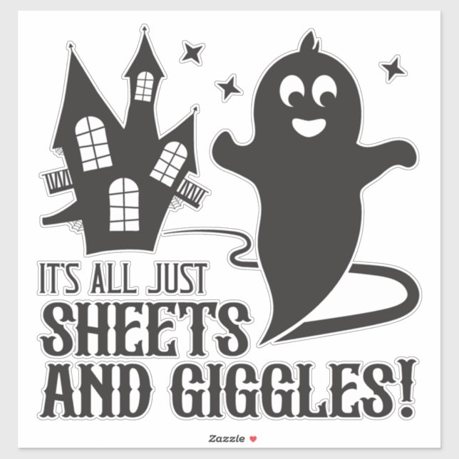 Sheets & Giggles – Humorous Halloween Ghost Design Aufkleber (Blatt)