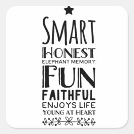 Sheffey Akronym mit einem Star Quadratischer Aufkleber